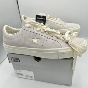 NWT Converse One Star Pro OX Egret Grey Sneakers Croc Embossed Leather UNISEX